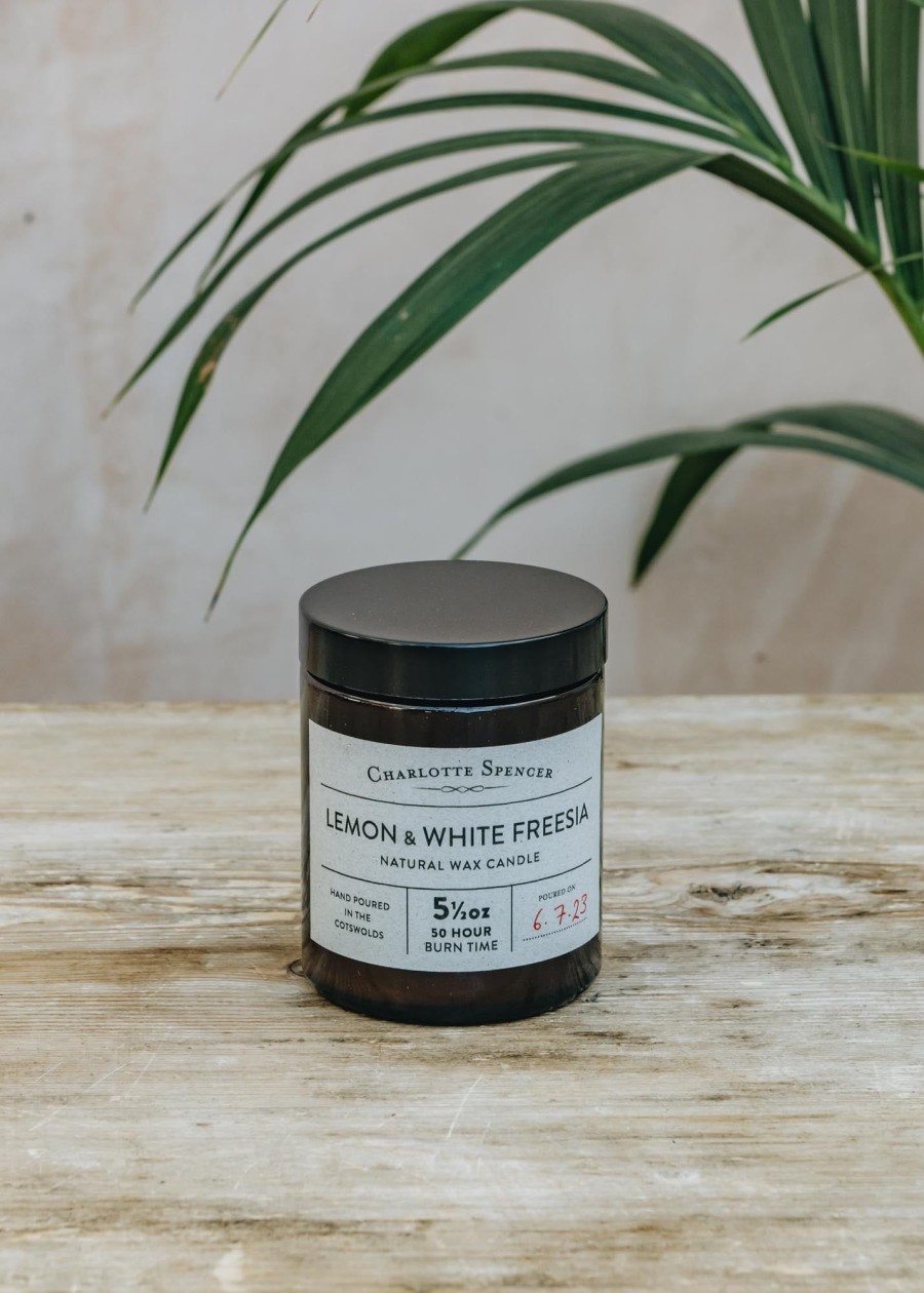 Interiors Charlotte Spencer Candles & Fragrance | Charlotte Spencer Scented Candle In Lemon And White Freesia, 5.5Oz