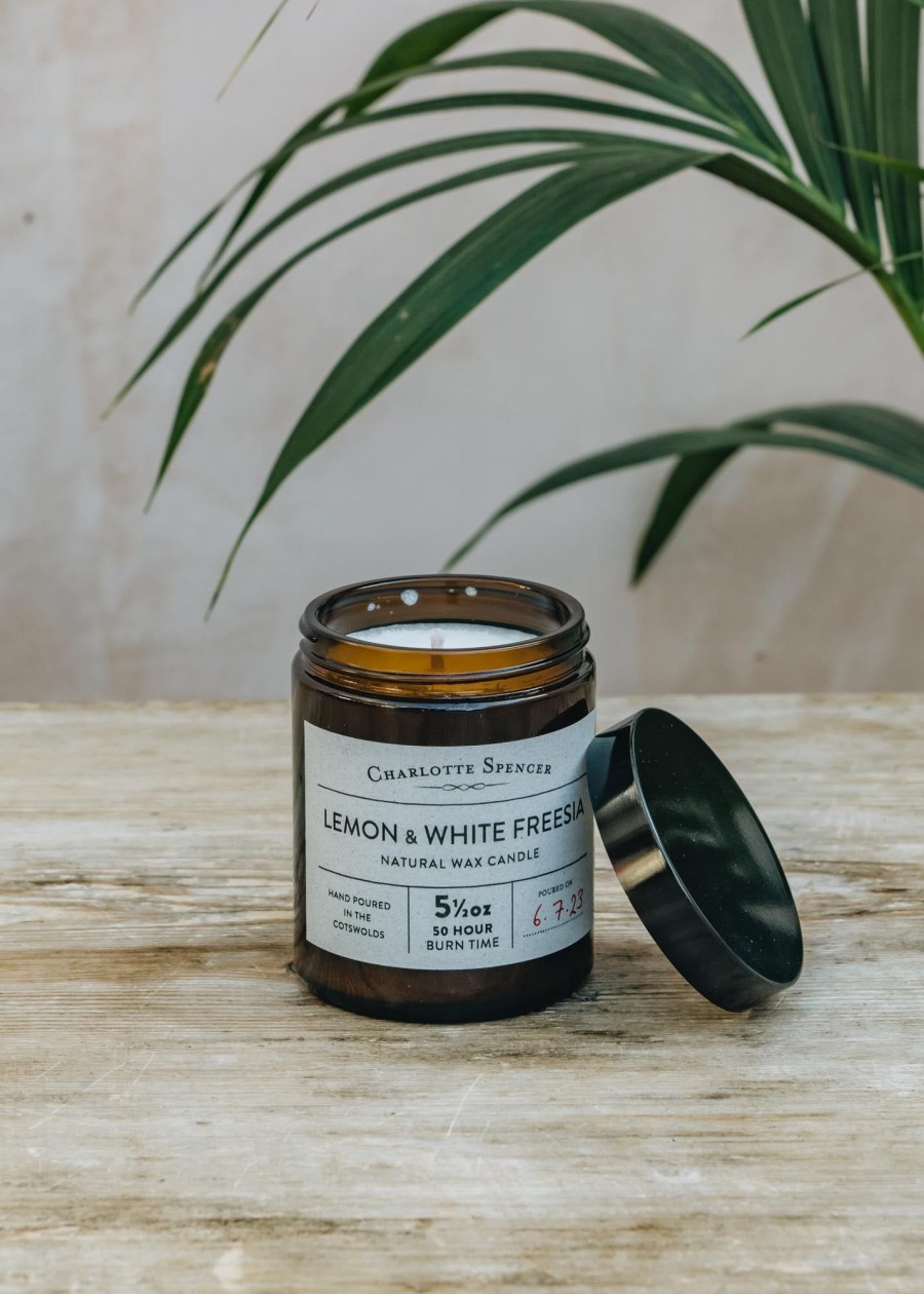 Interiors Charlotte Spencer Candles & Fragrance | Charlotte Spencer Scented Candle In Lemon And White Freesia, 5.5Oz