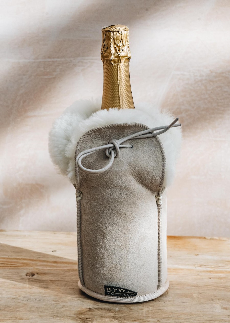 Interiors KYWIE Dining | Kywie Sheepskin Champagne Cooler In Beige Suede