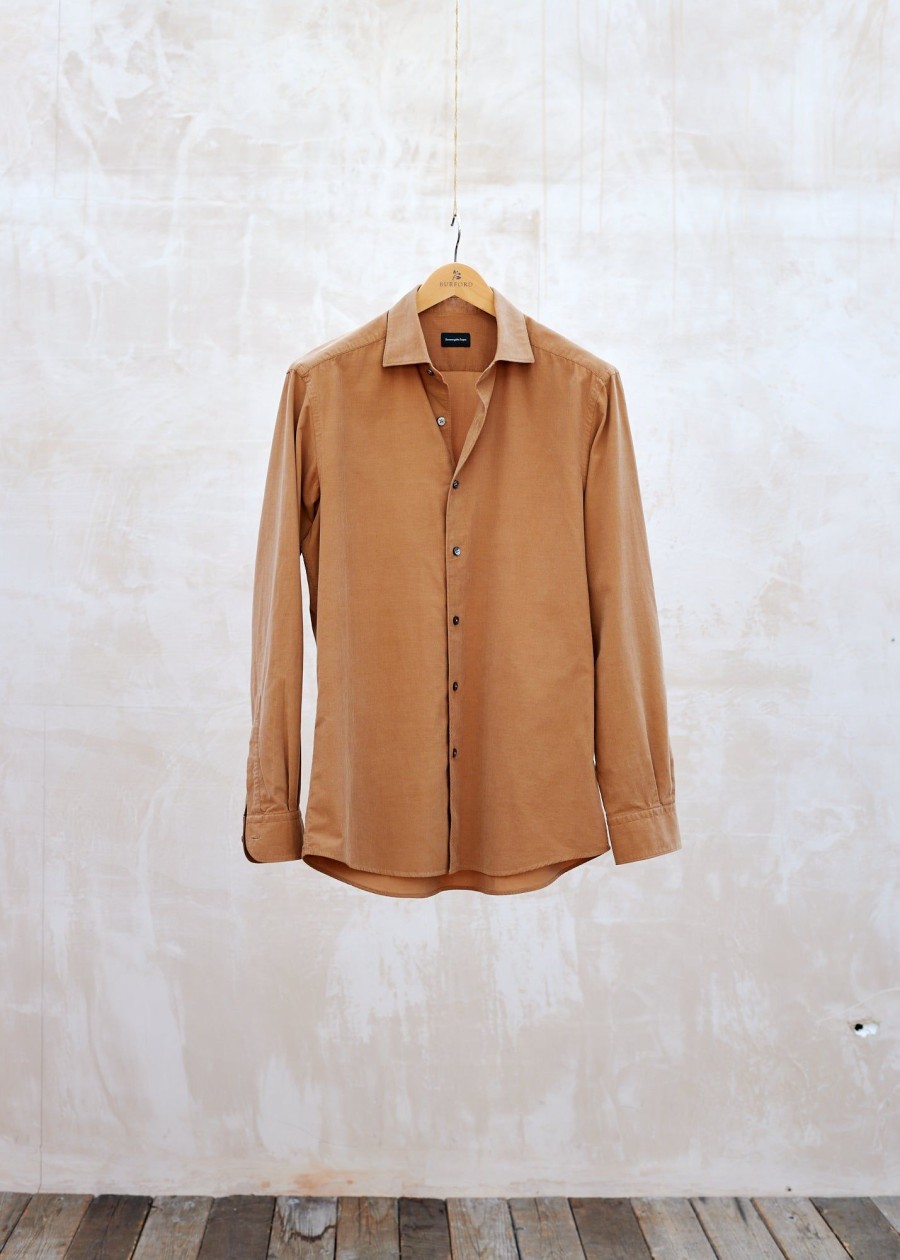 Clothing Kenny Ryder Pre-Loved Menswear | Ermenegildo Zegna Brown Fine Cotton Cord Shirt - M/L