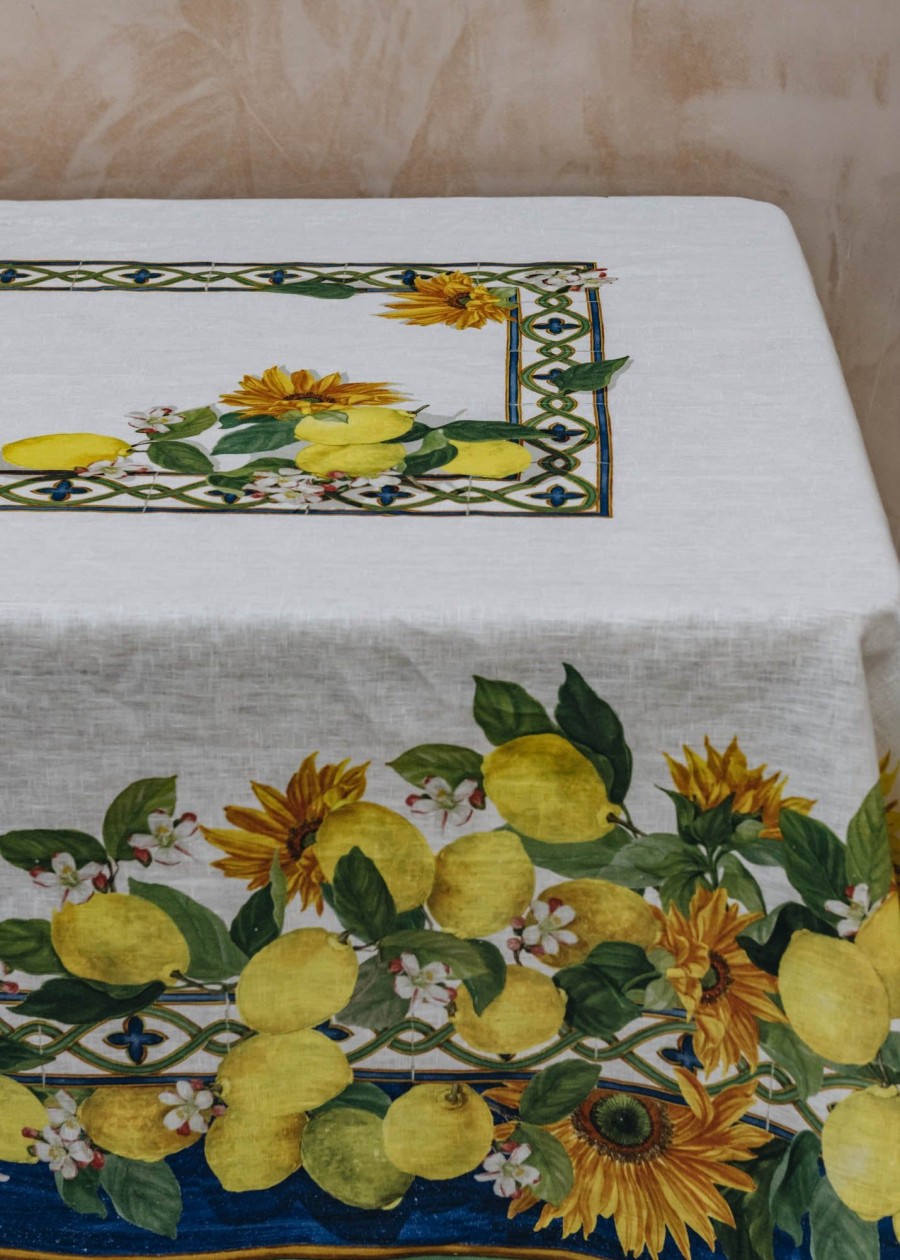 Interiors Tessitura Toscana Table Linen | Etruscan Garden Tablecloth
