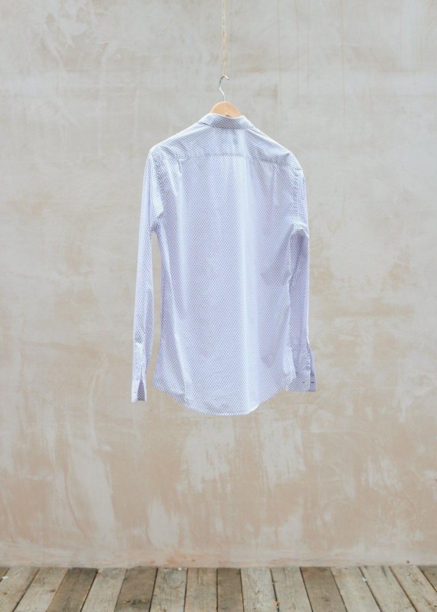 Clothing Kenny Ryder Pre-Loved Menswear | Paul Smith White Patterned Cotton Shirt - Xl