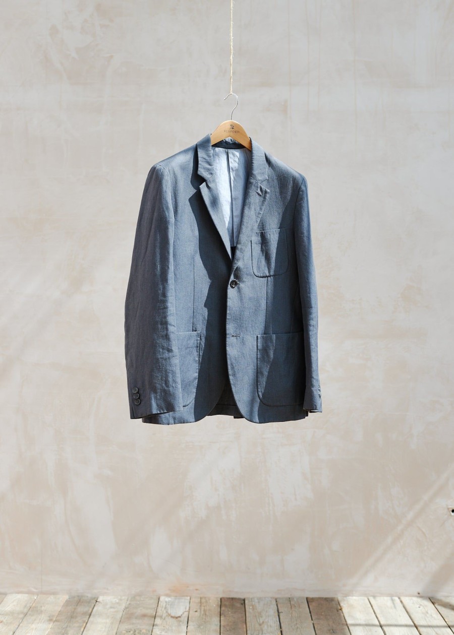 Clothing Kenny Ryder Pre-Loved Menswear | Margaret Howell Relaxed Fit Light Brown Cotton/Linen Blazer / S/M