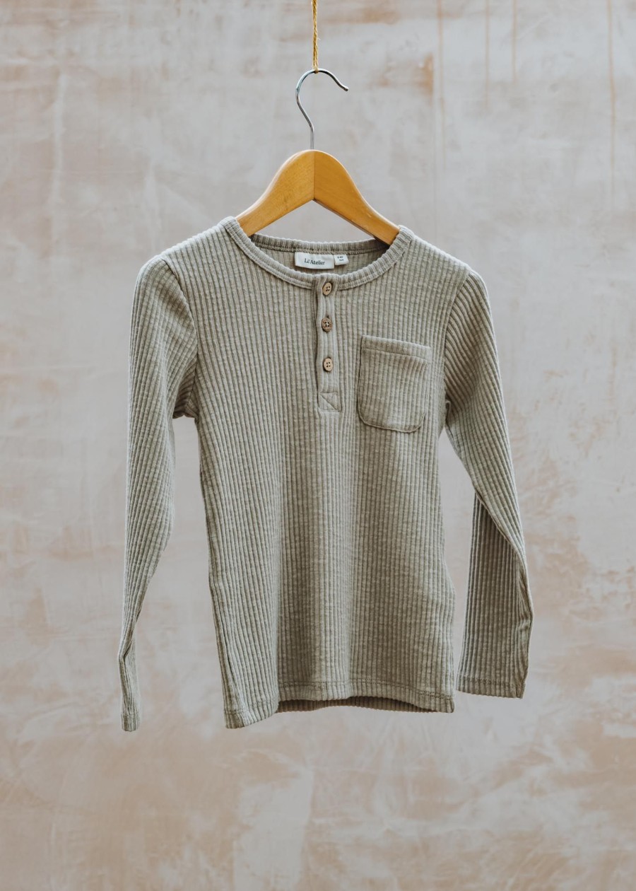 Children Lil' Atelier Children'S Clothing | Lil' Atelier Children'S Rajo Top In Chinchilla