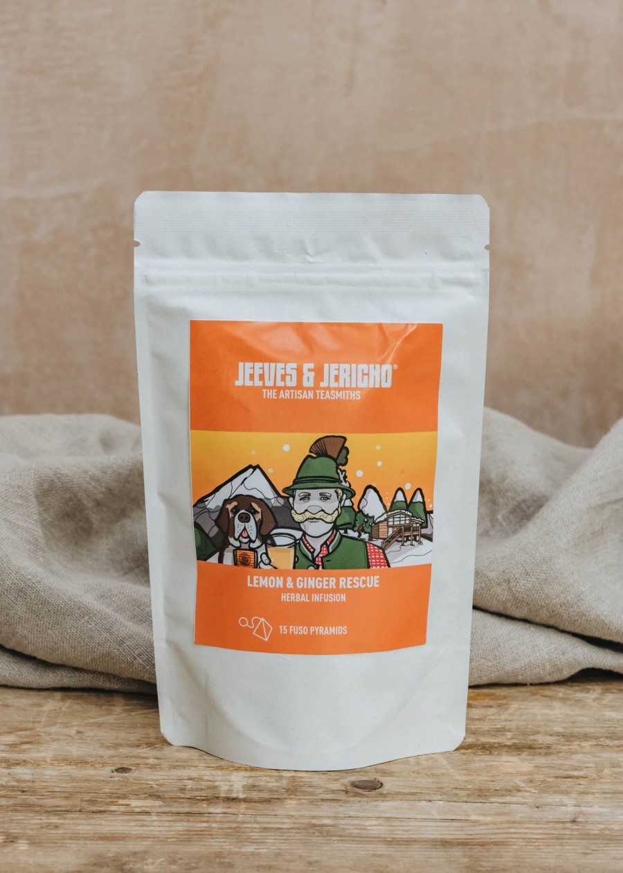 Food & Drink Jeeves & Jericho Tea & Coffee | Lemon & Ginger Rescue Herbal Infusion, 15 Fuso Pyramid Pouch
