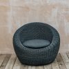 Outdoor Living Pacific Lifestyle Woven Furniture | Isodora Lounge Chair In Black With Cushion