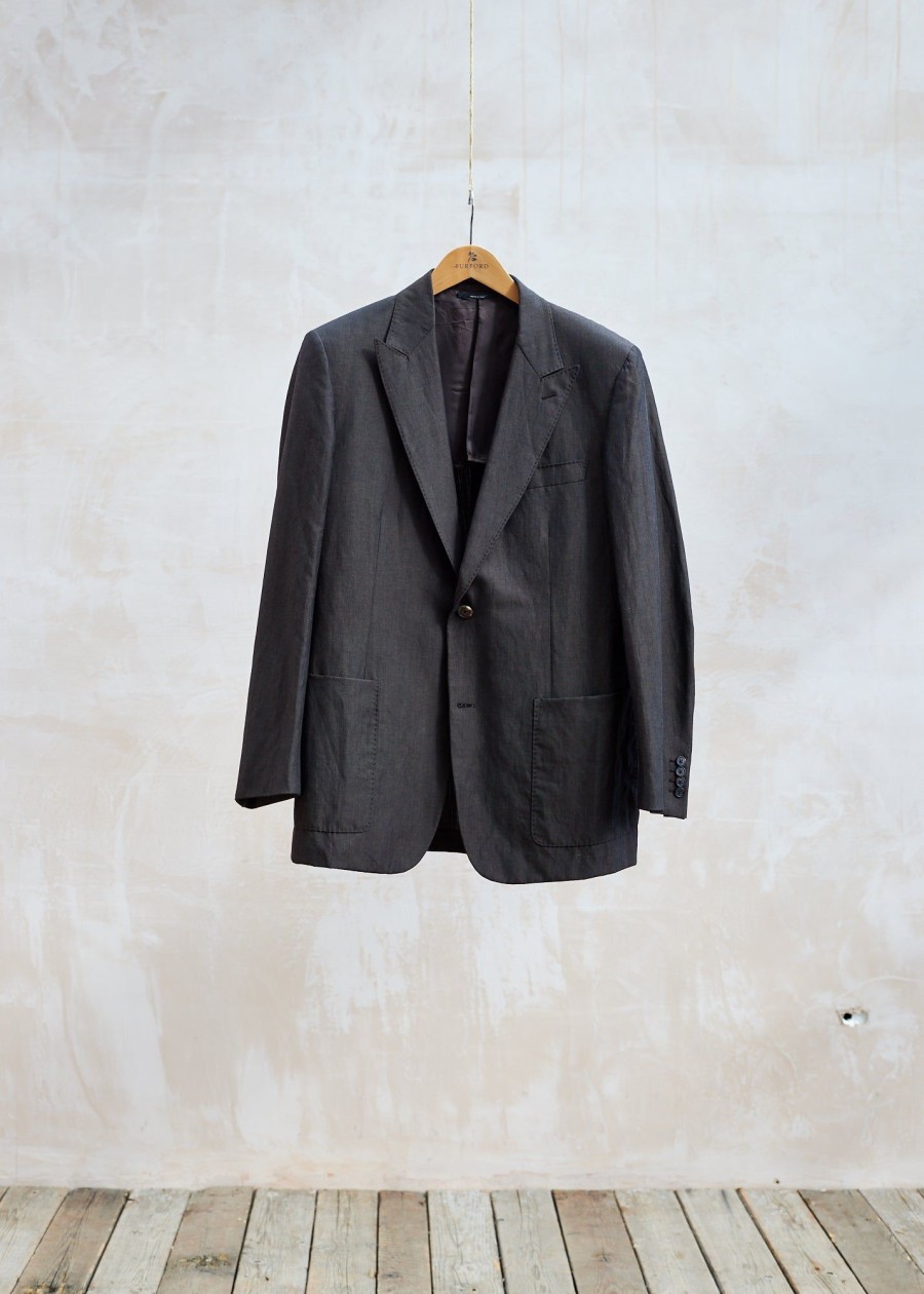 Clothing Kenny Ryder Pre-Loved Menswear | Hermes Brown Cotton/Linen Summer Blazer - L-Xl
