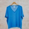Clothing Van Kukil Tops | Van Kukil Katij V-Neck Jumper In Mountain Blue