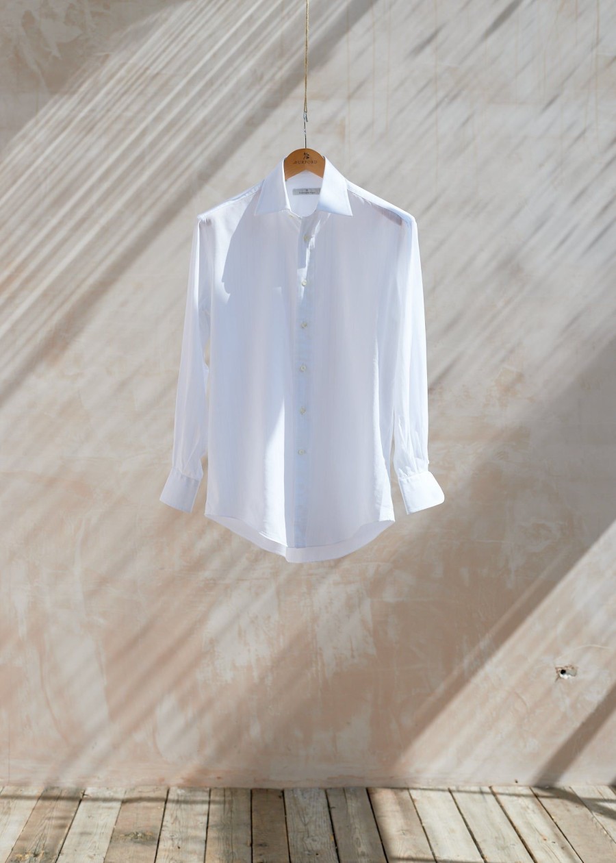 Clothing Kenny Ryder Pre-Loved Menswear | Ermenegildo Zegna White Striped Extra-Fine Shirt -S