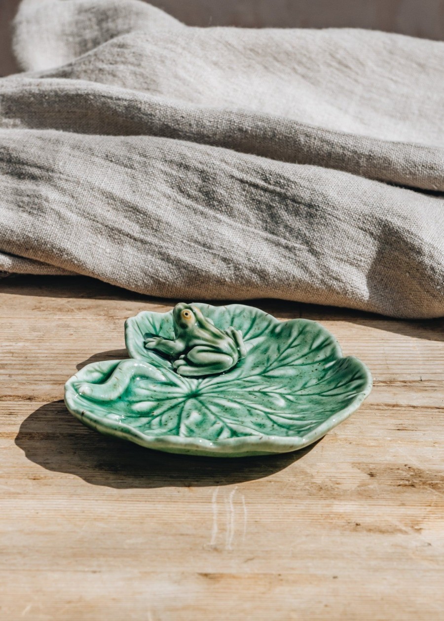 Interiors Bordallo Pinheiro Decorative | Bordhallo Pinheiro Geranium Leaf With Frog Bowl