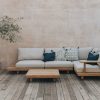 Outdoor Living Alexander Rose Wooden Furniture | Alexander Rose Sorrento Four Seater Armrest Lounge Set With Coffee Table