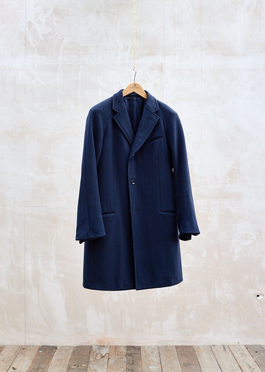 Clothing Kenny Ryder Pre-Loved Menswear | Dunhill Wool & Cashmere Navy Overcoat - M