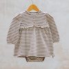 Children Lil' Atelier Babies' Clothing | Lil' Atelier Babies' Odo Bodysuit Dress In Rum Raisin