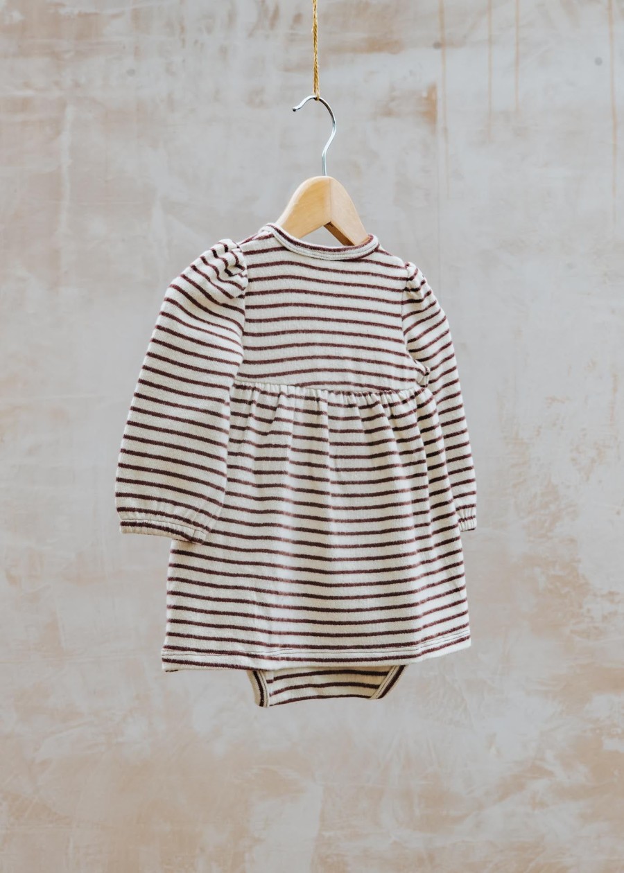 Children Lil' Atelier Babies' Clothing | Lil' Atelier Babies' Odo Bodysuit Dress In Rum Raisin