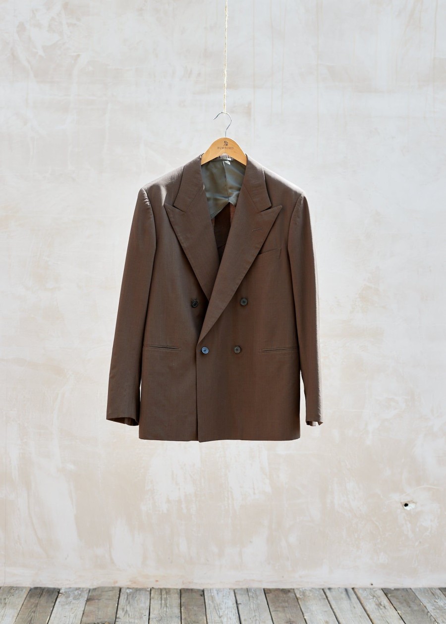 Clothing Kenny Ryder Pre-Loved Menswear | Camoshita Relaxed Double-Breasted Wool/Silk Blazer - Xl