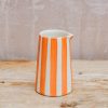 Interiors Musango Pottery Dining | Candy Stripe Creamer In Tangerine