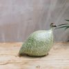 Interiors Sarl Caillard Deco Decorative | Small Ceramic Guinea Fowl In Green Splashes Spotted White