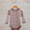 Children Pigeon Organics Babies' Clothing | Pigeon Organics Babies' Fine Stripe Bodysuit In Mocha
