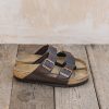 Clothing Birkenstock Footwear | Women'S Narrow Arizona Sandals In Dark Brown Birko-Flor