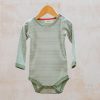 Children Pigeon Organics Babies' Clothing | Pigeon Organics Babies' Fine Stripe Bodysuit In Green