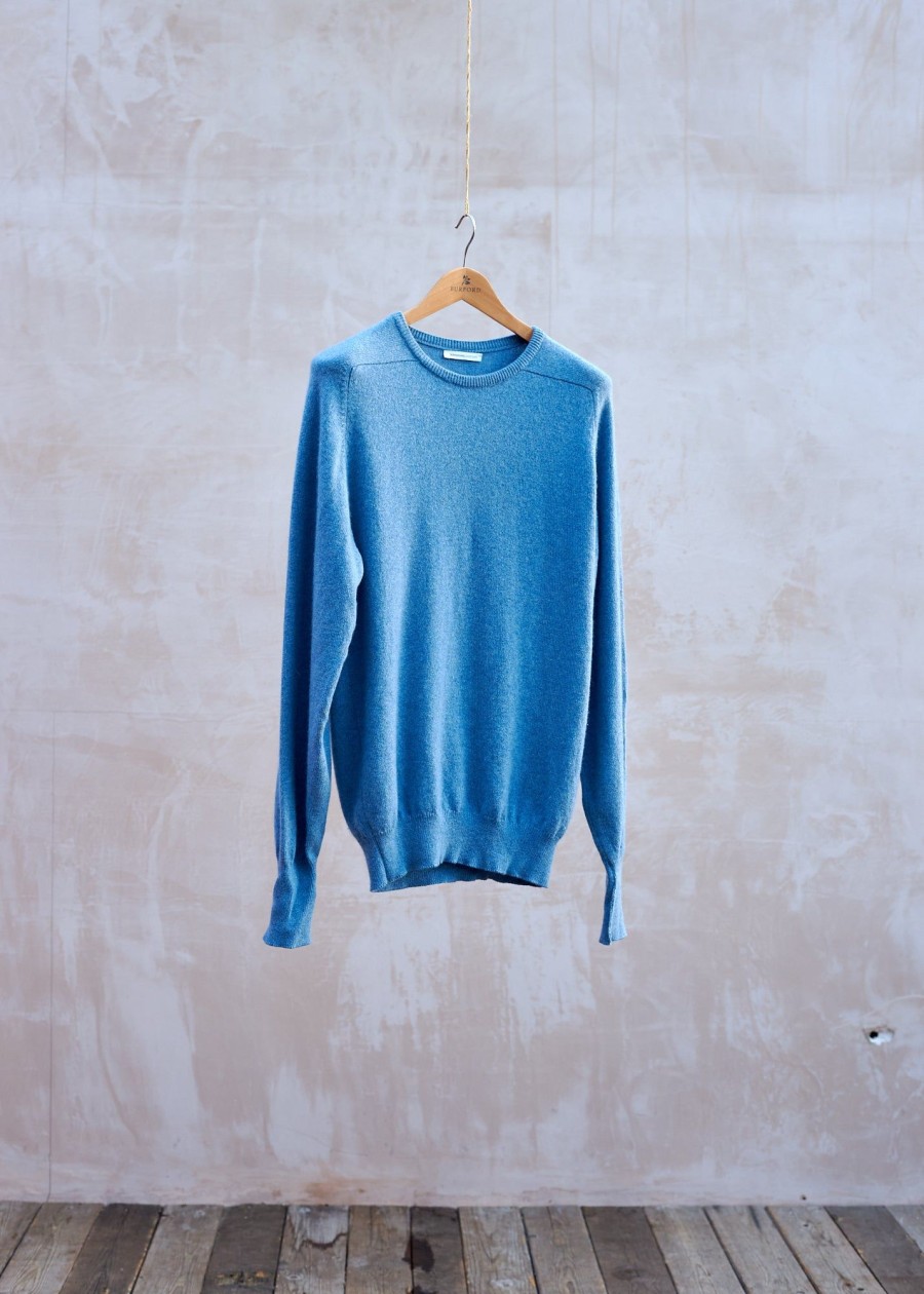 Clothing Kenny Ryder Pre-Loved Menswear | Johnstons Of Elgin 100% Cashmere Sky Blue Jumper - M
