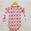 Children Pigeon Organics Babies' Clothing | Pigeon Organics Babies' Bodysuit In Pink With Mice In Red Dresses