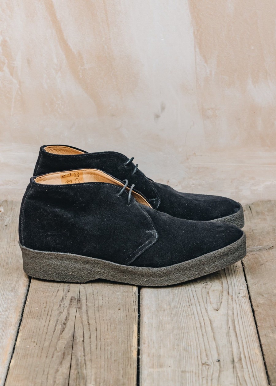 Clothing Sanders Footwear | Men'S Hi Top Suede Chukka Boots In Black