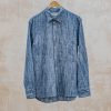 Clothing Universal Works Shirts | Universal Works Ikat Ocean Square Pocket Shirt In Navy