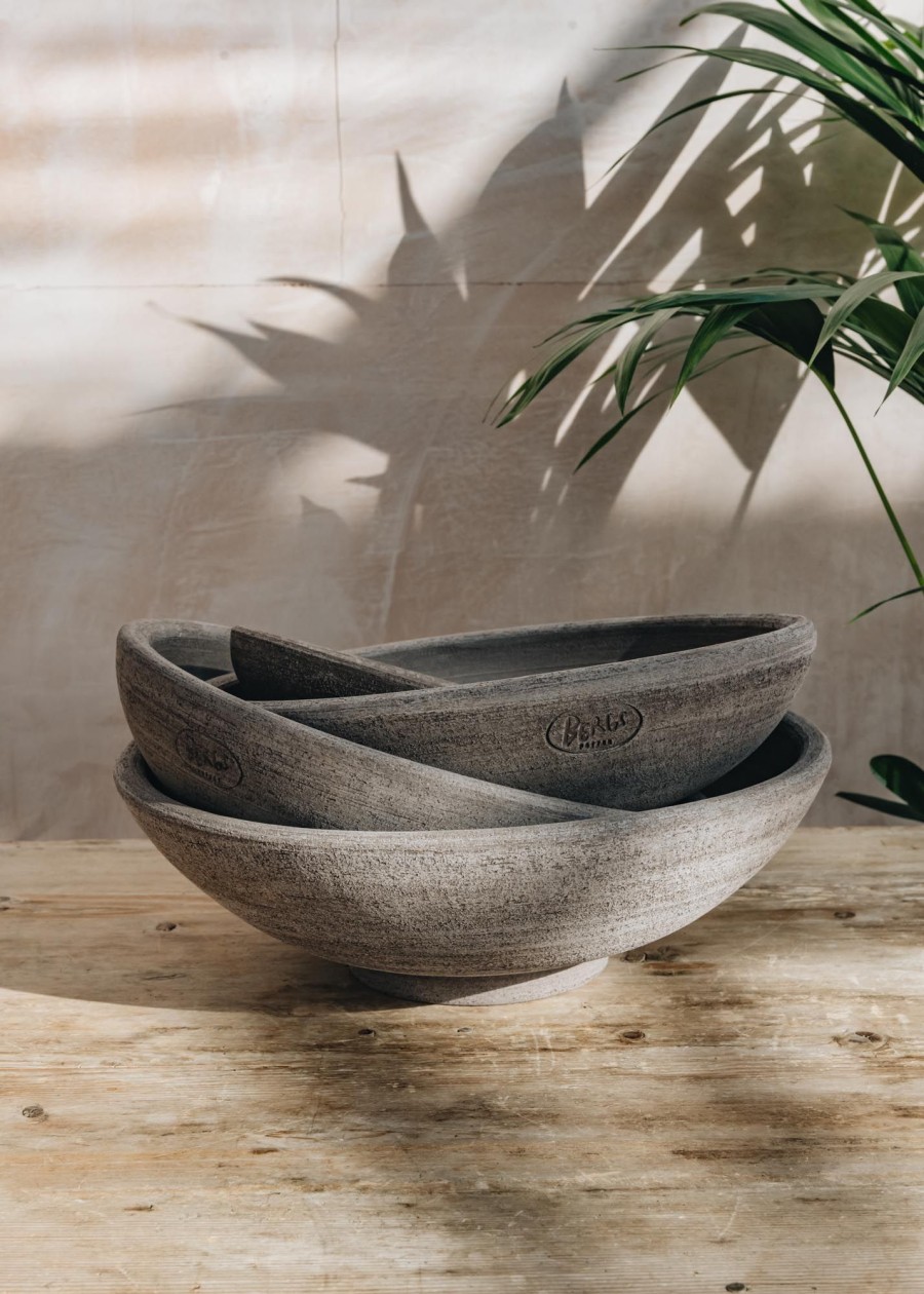 Interiors Bergs Potter Houseplants & Pots | Grey Ada Planting Bowls