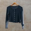 Clothing Cut Loose Knitwear | Cut Loose Cropped Slubby Cardigan In Nightsky
