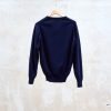 Clothing Kenny Ryder Pre-Loved Menswear | William Lockie Navy 100% Geelong Lambswool V-Neck - M/L