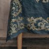 Interiors Bertozzi Table Linen | Bertozzi Crumpled Linen Tablecloth In Lead And Gold
